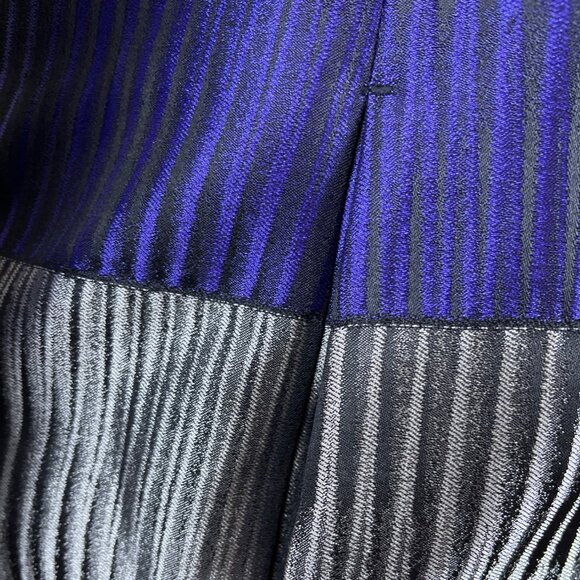 Chico’s Purple & Silver Colorblock Womens Open Front Jacket 3/4 Sleeve Sz 2 - Picture 8 of 11